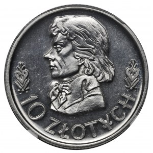 PRL, 10 złotych 1958, Kościuszko, PRÓBA, ALUMINIUM