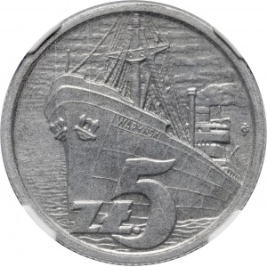 PRL, 5 złotych 1958, Waryński, PRÓBA, ALUMINIUM