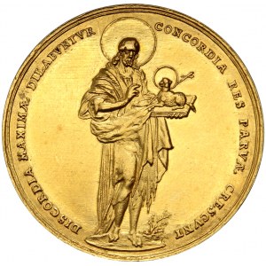 Wrocław, medal w złocie wagi 12 dukatów z 1629 roku, panorama miasta