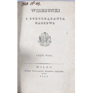 Wizerunki i roztrząsania naukowe, 1835, cz. 8