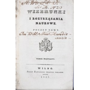 Wizerunki i roztrząsania naukowe, 1837, cz. 15