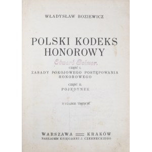 Boziewicz Władysław - Polski kodeks honorowy.