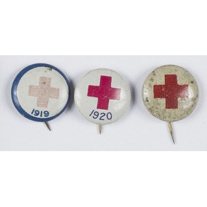 Zestaw 3 Odznak Czerwonego Krzyża