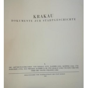 Cracoviana - KRAKAU. Dokumente zur Stadtgeschichte. 1942