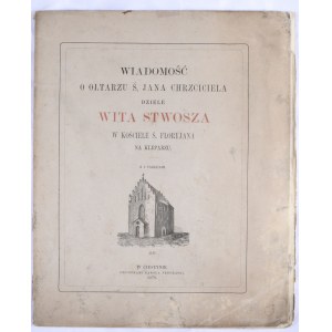 Cracoviana - Wiadomość o ołtarzu ś. Jana Chrzciciela...