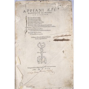 APPIAN z Aleksandrii - Romanorum historiarum, 1554
