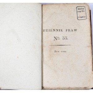 Dziennik Praw,1823 T. VIII, nr 33-36.