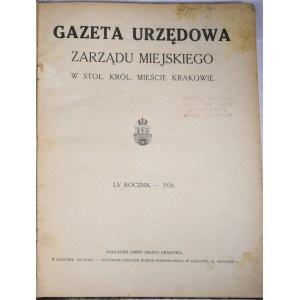 Gazeta Urzędowa Zarządu Miejskiego w Stoł. Król. Mieście Krakowie. R. LV, 1934