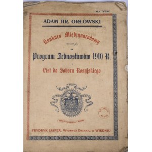Orłowski Adam - Konkurs międzynarodowy na Program Jednosławów 1910 r.