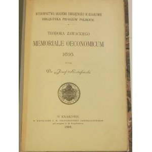 Zawacki Teodor - Memoriale oeconomicum 1616