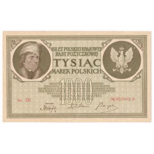 1.000 marek 1919 - Ser.ZR. - mała litera S i wąska numeracja