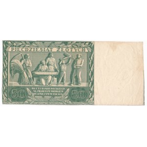 50 złotych 1936 - awers bez głównego druku