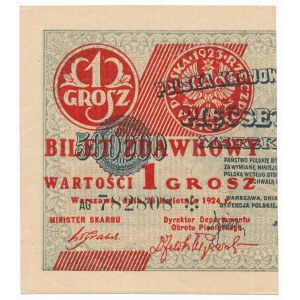 1 grosz 1924 - AG ❉ - lewa połowa