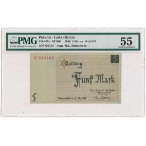 5 marek 1940 - PMG 55 - numerator czerwony