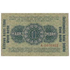 Kowno 1 marka 1918 - A 0076922 - niski numer seryjny