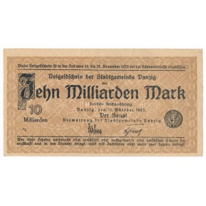 Gdańsk 10 milardów 1923 - znak wodny kwadraty