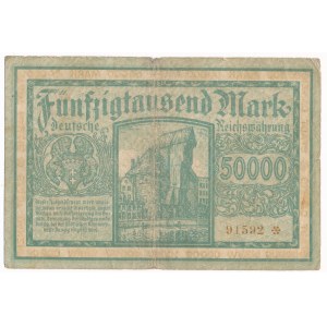 Gdańsk 50.000 marek 1923 num. 5 cyfr