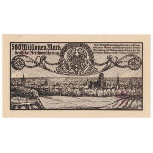 Gdańsk 500 milionów 1923 - druk szarofioletowy - ŁADNY