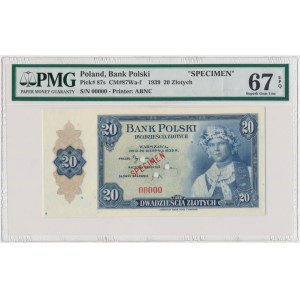 20 złotych 1939 SPECIMEN - 00000 - PMG 67 EPQ