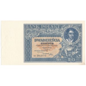 20 złotych 1931 - AB - rzadka odmiana