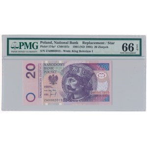 20 złotych 1994 - ZA 0002105 - PMG 66 EPQ - seria zastępcza