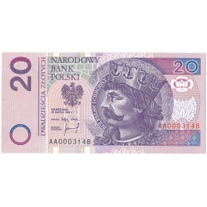 20 złotych 1994 - AA 0003148 -
