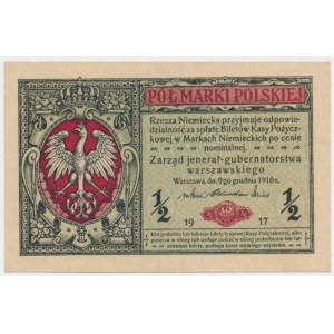 1/2 marki 1916 Jenerał - A - numerator czerwony