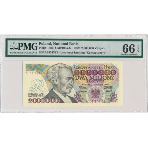 2 miliony złotych 1992 - A - Konstytucyjy - PMG 66 EPQ