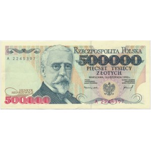 500.000 złotych 1993 - A - bardzo rzadka, pierwsza seria