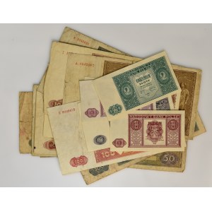 Zestaw, Banknoty PRL 1946-1947 (22szt.) - wiele odmian