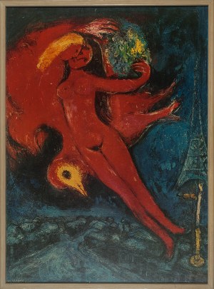 Marc Chagall (1887 - 1985), Modelka w czerwieni, 1954 r.