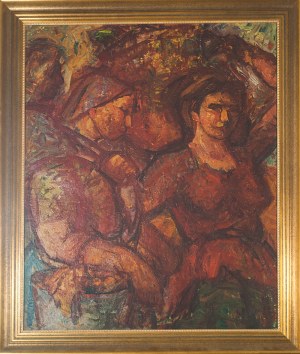Janina Sussle - Muszkietowa (1903 - 1956), W sadzie (Zbiór owoców), ok.,1950 r.