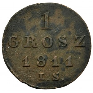 Duchy of Warsaw, 1 groschen Warsaw 1811 IS