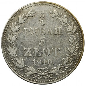 3/4 rubla = 5 złotych Warszawa 1840 MW