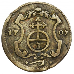 August II Mocny, 3 Halerze Drezno 1707 ILH