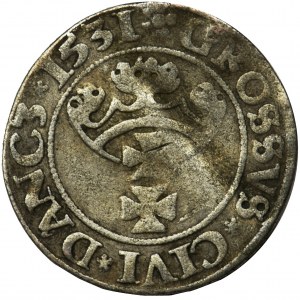 Sigismund I the Old, Groschen Danzig 1531 - PRV, double A