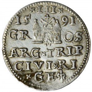 Sigismund III Vasa, 3 Groschen Riga 1591