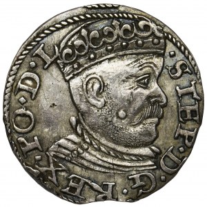 Stefan Batory, Trojak Ryga 1585 - lilie u góry
