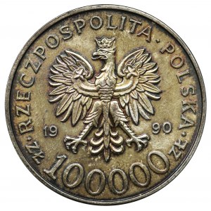 Solidarność, 100.000 złotych 1990 - TYP A