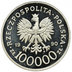 100.000 złotych 1990 - Mała Solidarność - lustrzanka