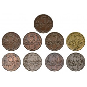 Zestaw, 5 groszy (9 szt.)