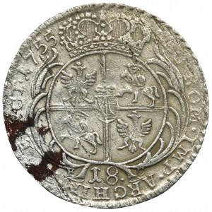 Augustus III of Poland, 18 Groschen Leipzig 1755 EC