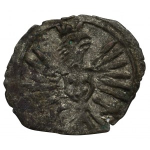Zygmunt III Waza, Denar Poznań 1605 - przebitka, RZADKI