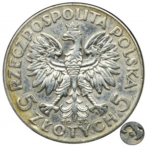 Głowa Kobiety, 5 złotych 1932 Warszawa - GCN VF30 - rzadkie