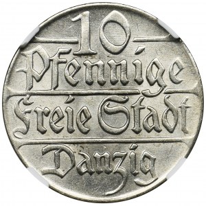 Free City of Danzig, 10 pfennig 1923 - NGC MS65