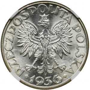 Żaglowiec, 2 złote 1936 - NGC MS64