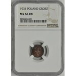 1 grosz 1931 - NGC MS66 RB