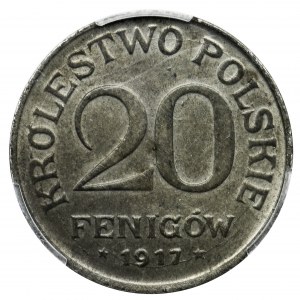 Królestwo Polskie, 20 fenigów 1917 - PCGS MS62