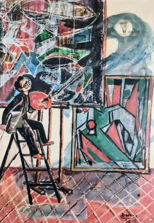 Bogusław SZWACZ (1912-2009), Autoportret w pracowni, 1956