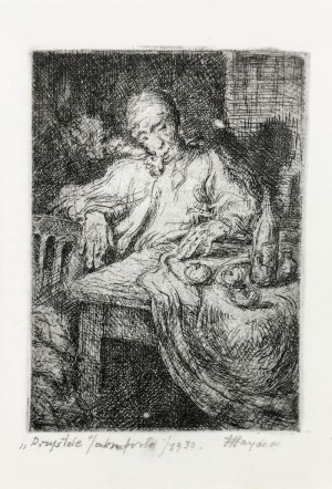 Fryderyk Antoni HAYDER (1905-1994), Przy stole, 1930 - odbitka późniejsza